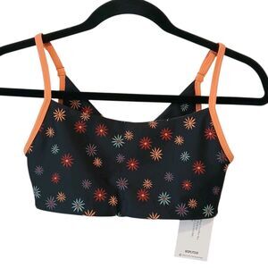 NWT Splits59 Maya Techflex Seamless Sports Bra Black Floral Size XS Colorful